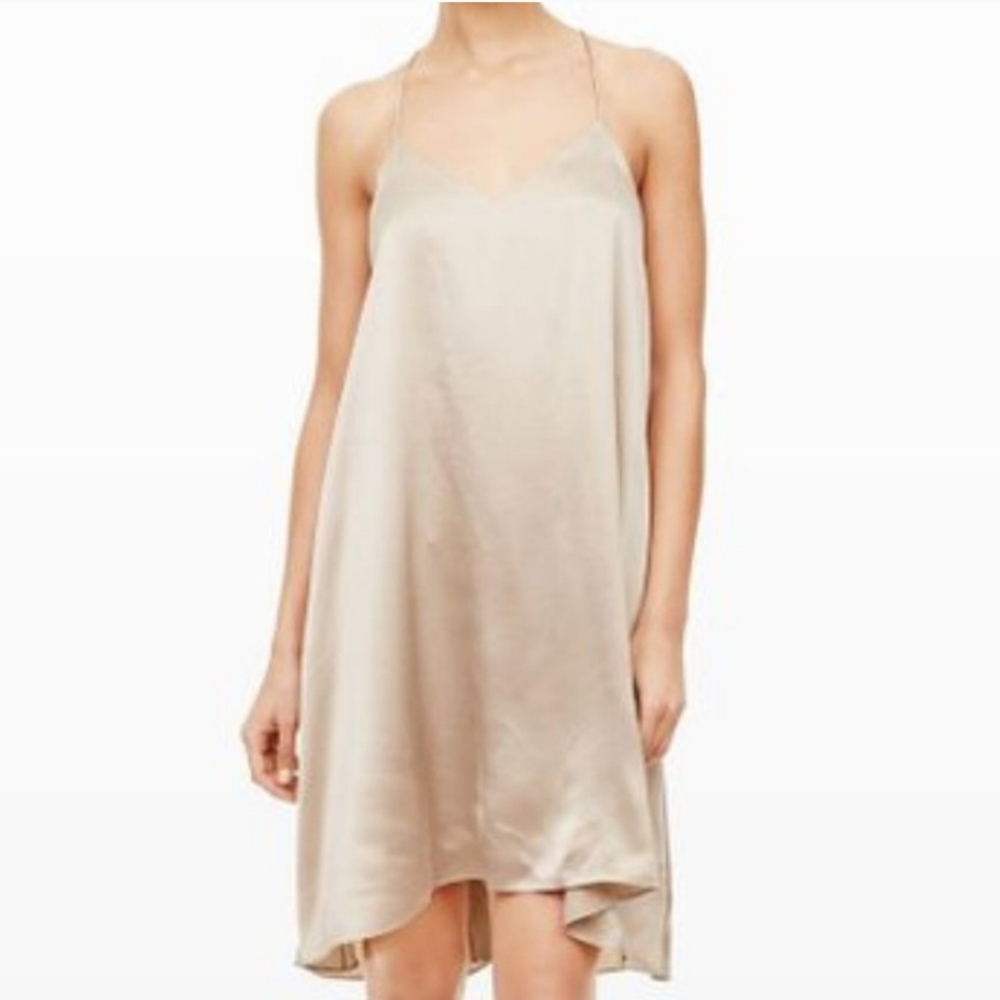 Club Monaco Champagne Briana Silk Hi Low Slip Dress 4